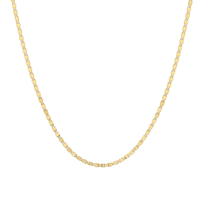 Collar de cadena con espejo de oro de 14 quilates-1