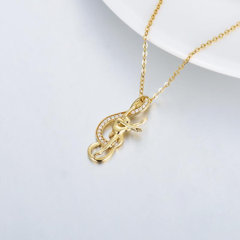 Naszyjnik z 14-karatowego złota Moissanite Ballet Dancer & Infinity Symbol-4