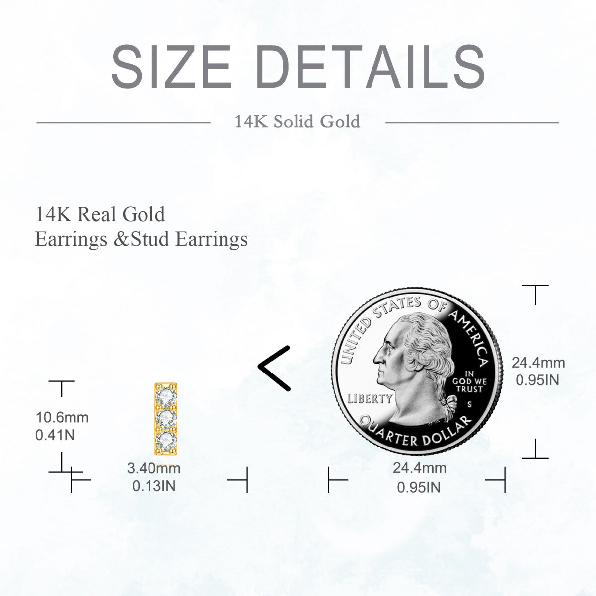 14K Gold Moissanite Bar Earrings-5