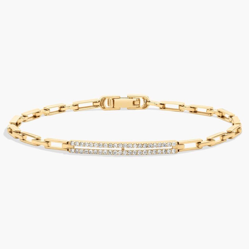 Pulsera de Clip de Barra de Moissanita de Oro 14K-1