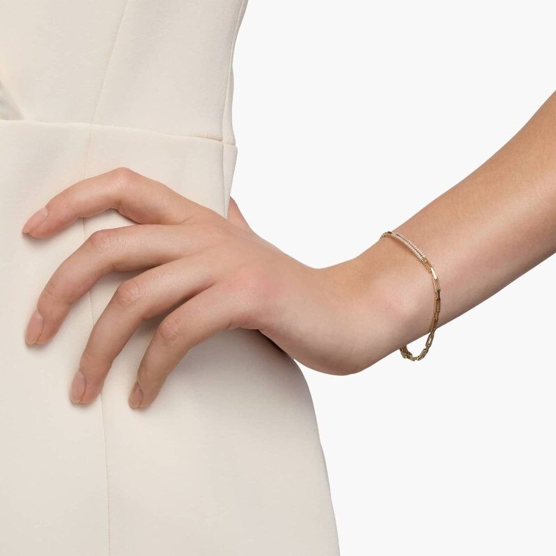 Pulsera de Clip de Barra de Moissanita de Oro 14K-3