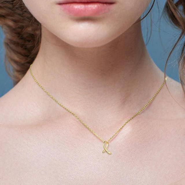 Collana con ciondolo in oro 14K con moissanite per il cancro al seno-5