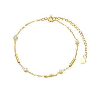 10K Gold Moissanite Chain Bracelet-13