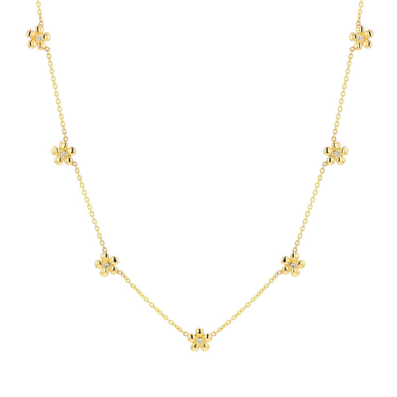 18K-Gold-Moissanit-Anhänger-Halskette mit Kirschblüten-1