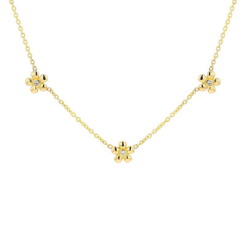 18K-Gold-Moissanit-Anhänger-Halskette mit Kirschblüten-3