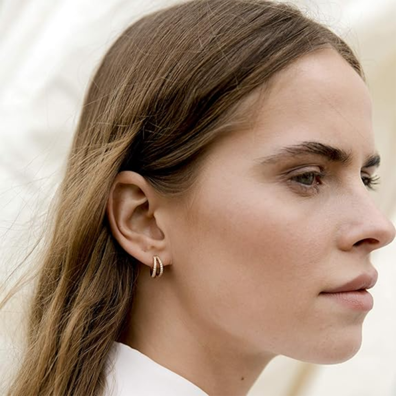 Srebrne kolczyki-koła z moissanitem platerowanym żółtym złotem-5