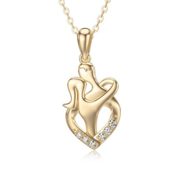 10K Gold Moissanite Couple Pendant Necklace