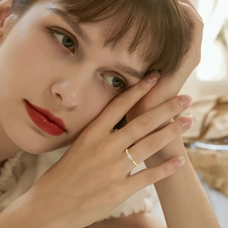 10K Gold Moissanite Couple Ring-2