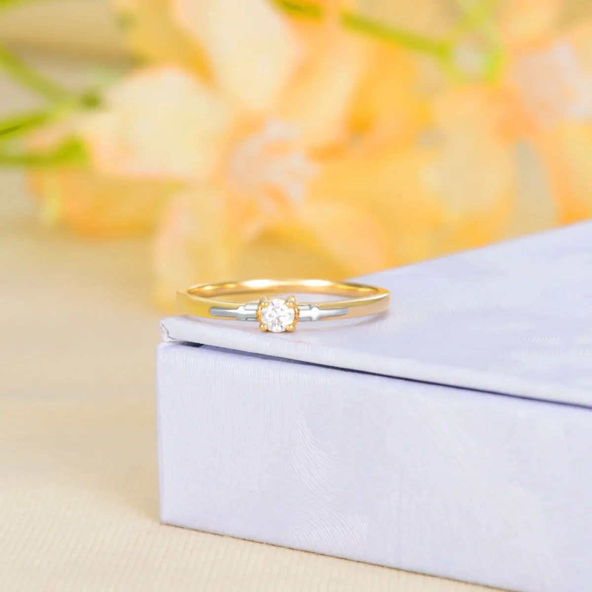 14K Gold Moissanite Couple Ring-3