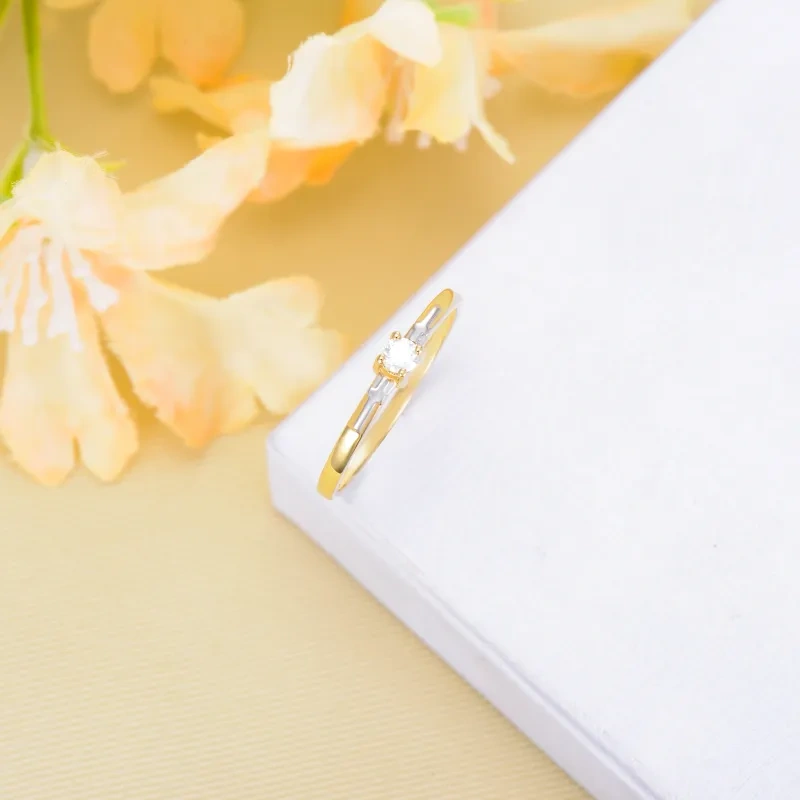 10K Gold Moissanite Couple Ring-4