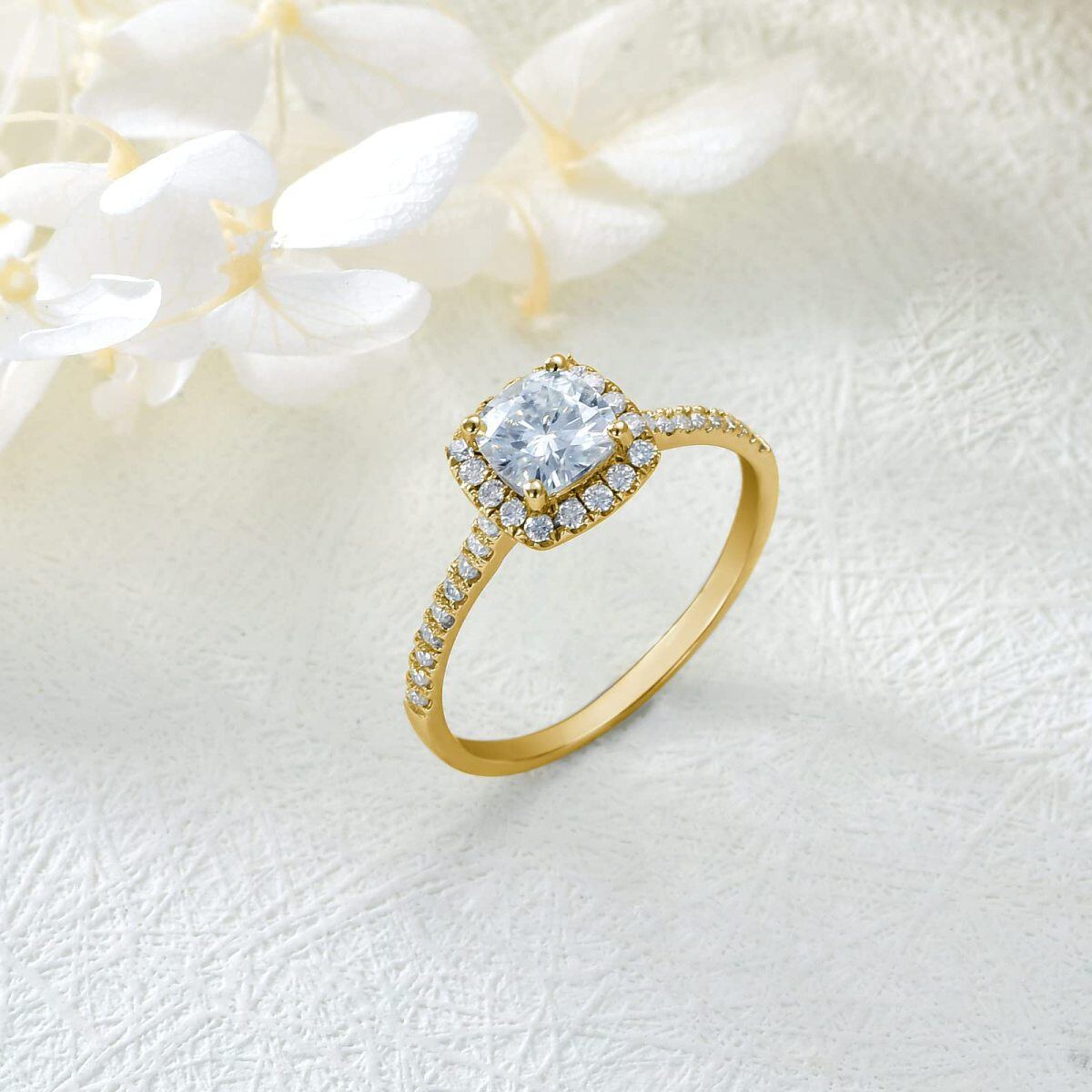 Anello nuziale di coppia in moissanite in oro 14K-4