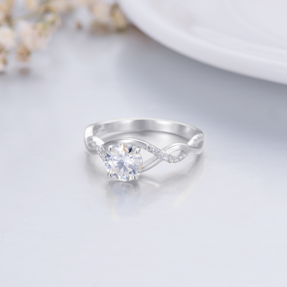 14K Gold Moissanite Wedding Ring-11