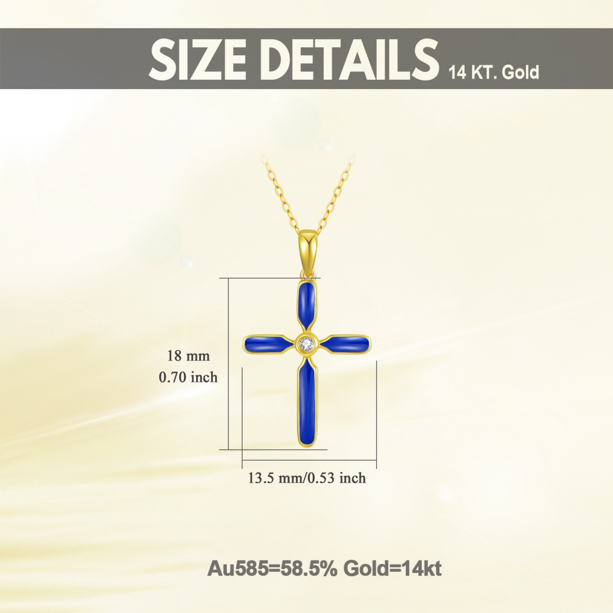 14K Gold Moissanite Cross Pendant Necklace-5