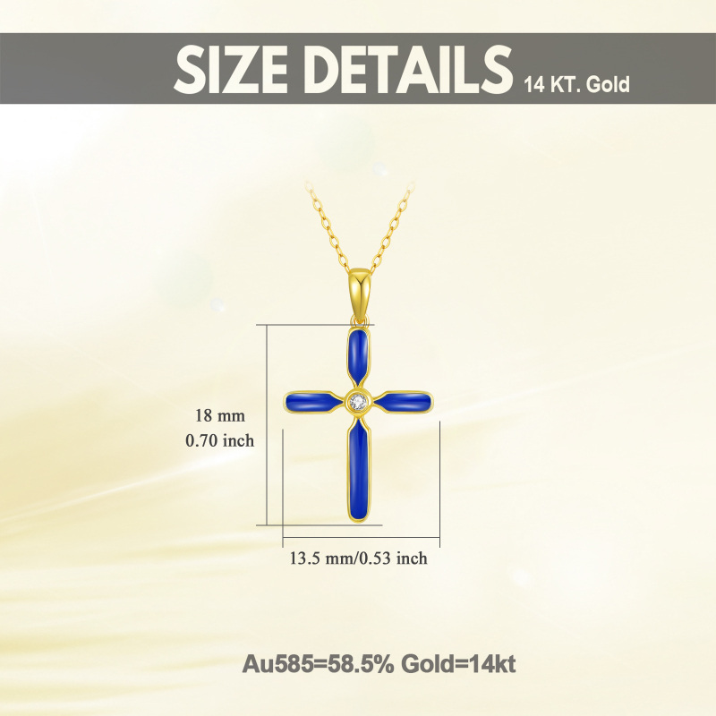 10K White Gold Moissanite Cross Pendant Necklace-5