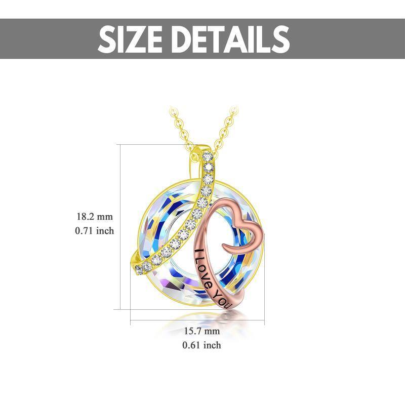 10K Gold Moissanite & Crystal Infinite Symbol Pendant Necklace-5