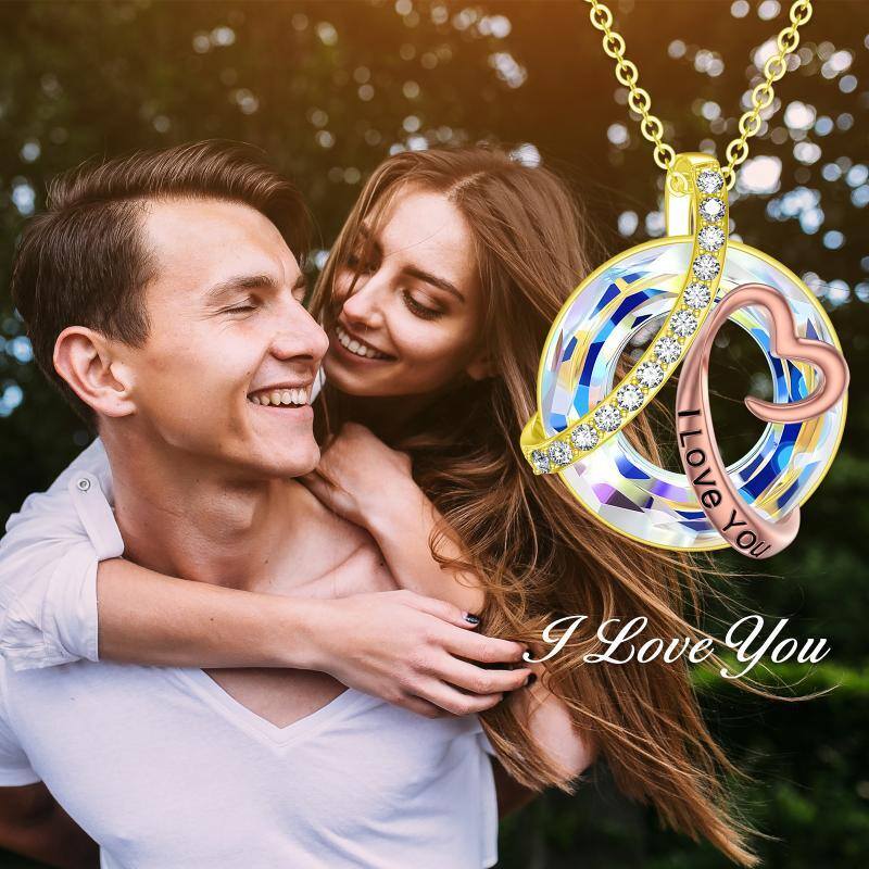 10K Gold Moissanite & Crystal Infinite Symbol Pendant Necklace-6