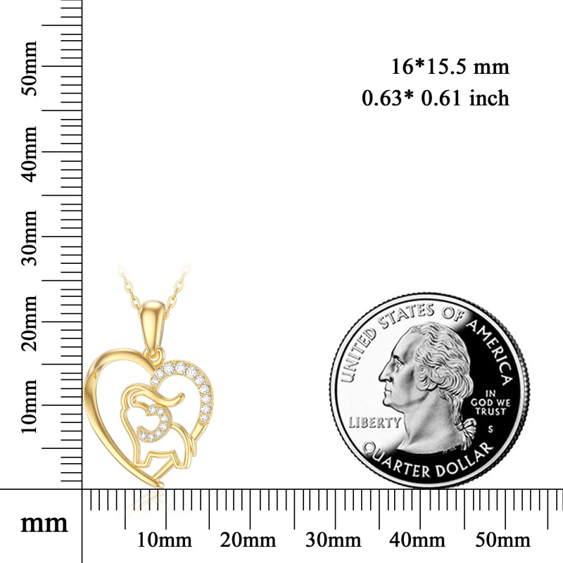 10K Gold Moissanite Elephant Pendant Necklace-5