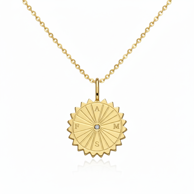 Pendentifs en or 18K gravables en moissanite avec lettre initiale-3