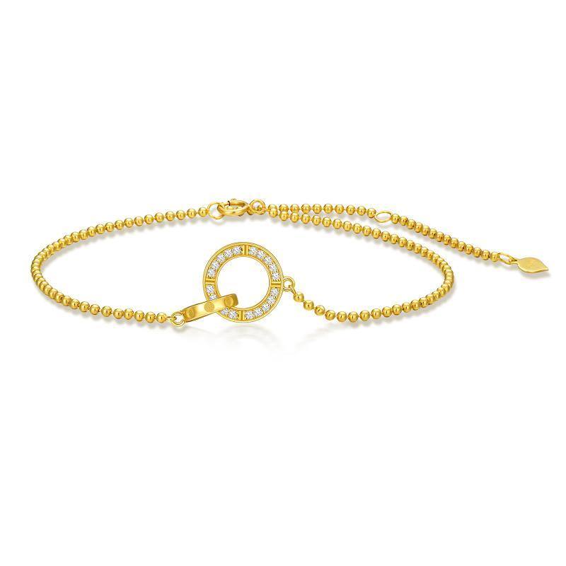 Pulsera con dije de anillo de generación de moissanita en oro de 10 quilates-1