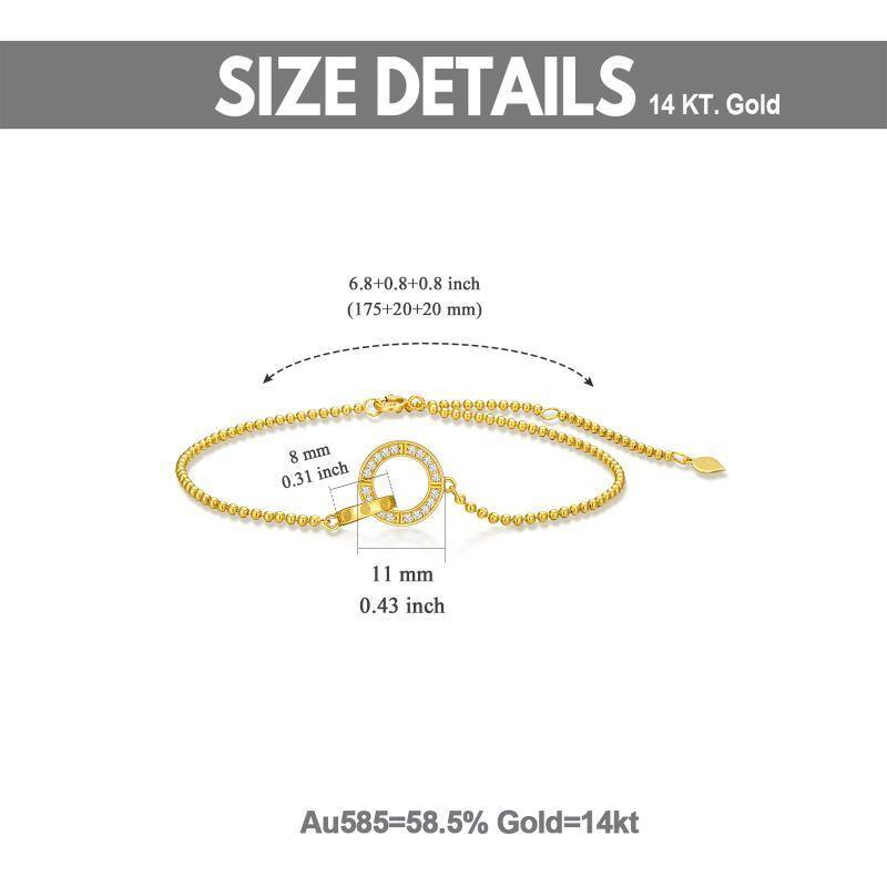 Pulsera con dije de anillo de generación de moissanita en oro de 10 quilates-5