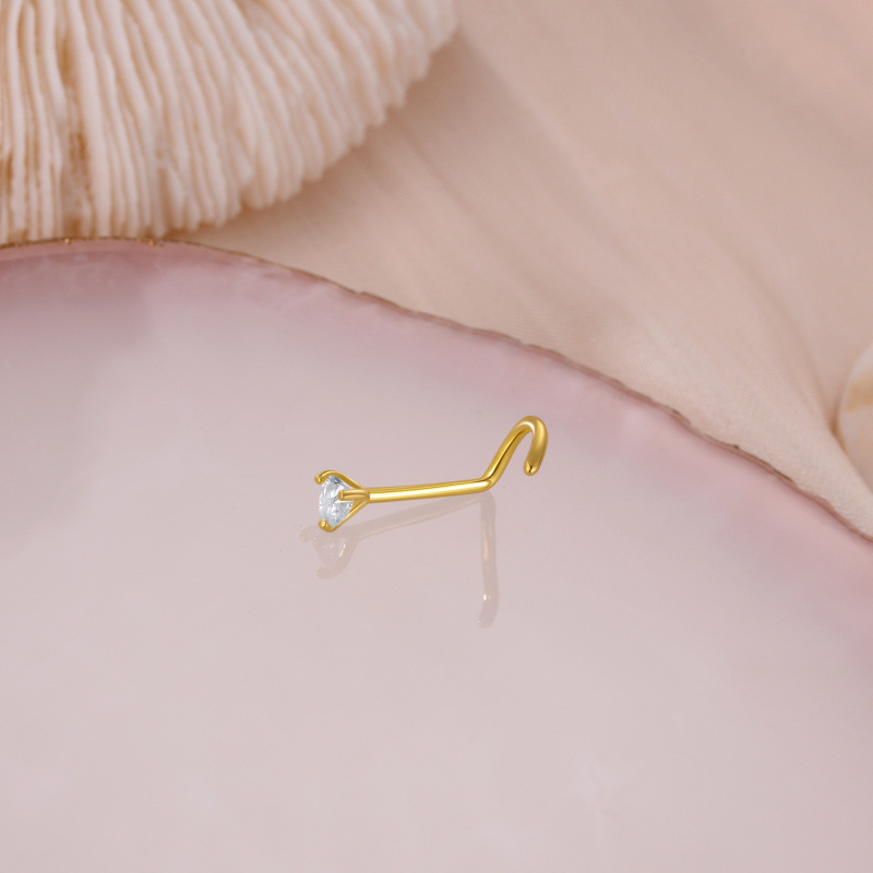 10K witgouden moissaniet hartvormige neusring-4