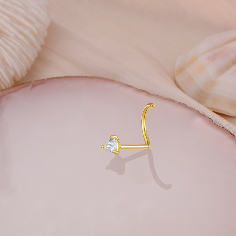 10K witgouden moissaniet hartvormige neusring-5