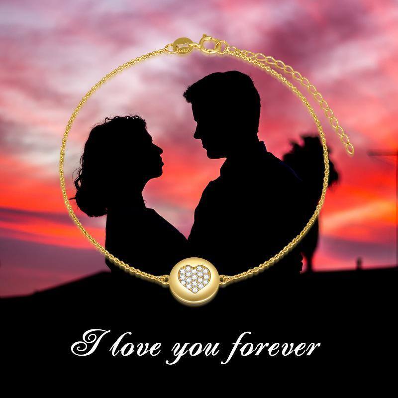 10K witgouden moissaniet hartbedelarmband-5