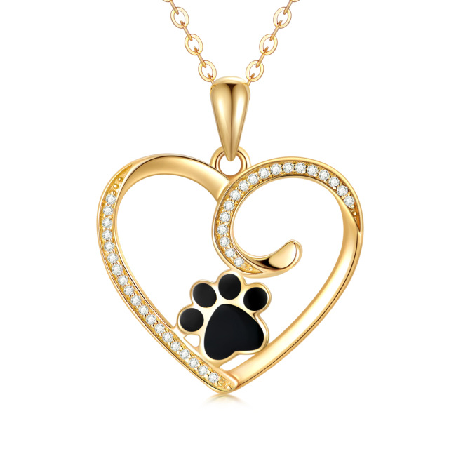 Collier pendentif coeur en or 14K Moissanite