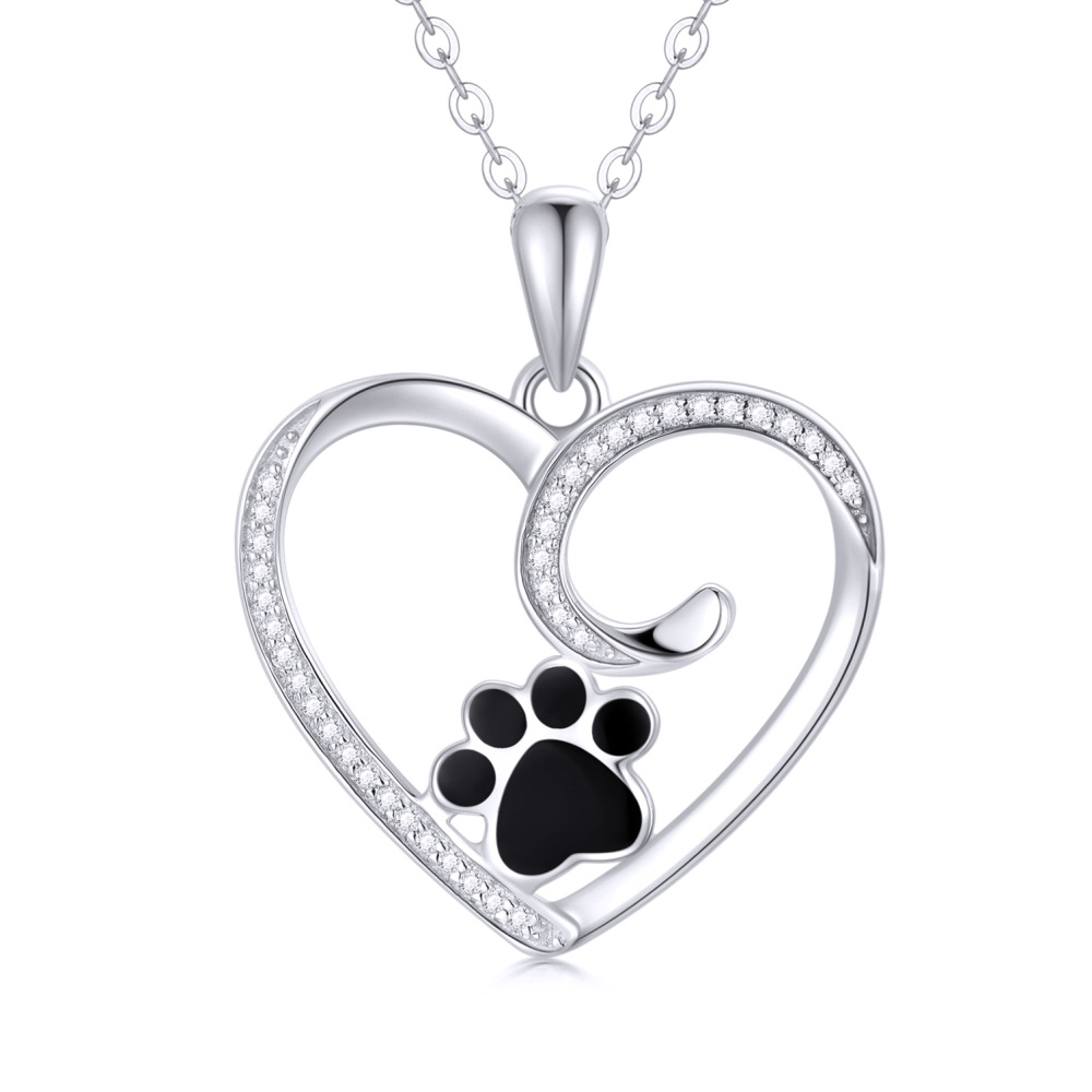 10K Gold Moissanite Heart Pendant Necklace-1