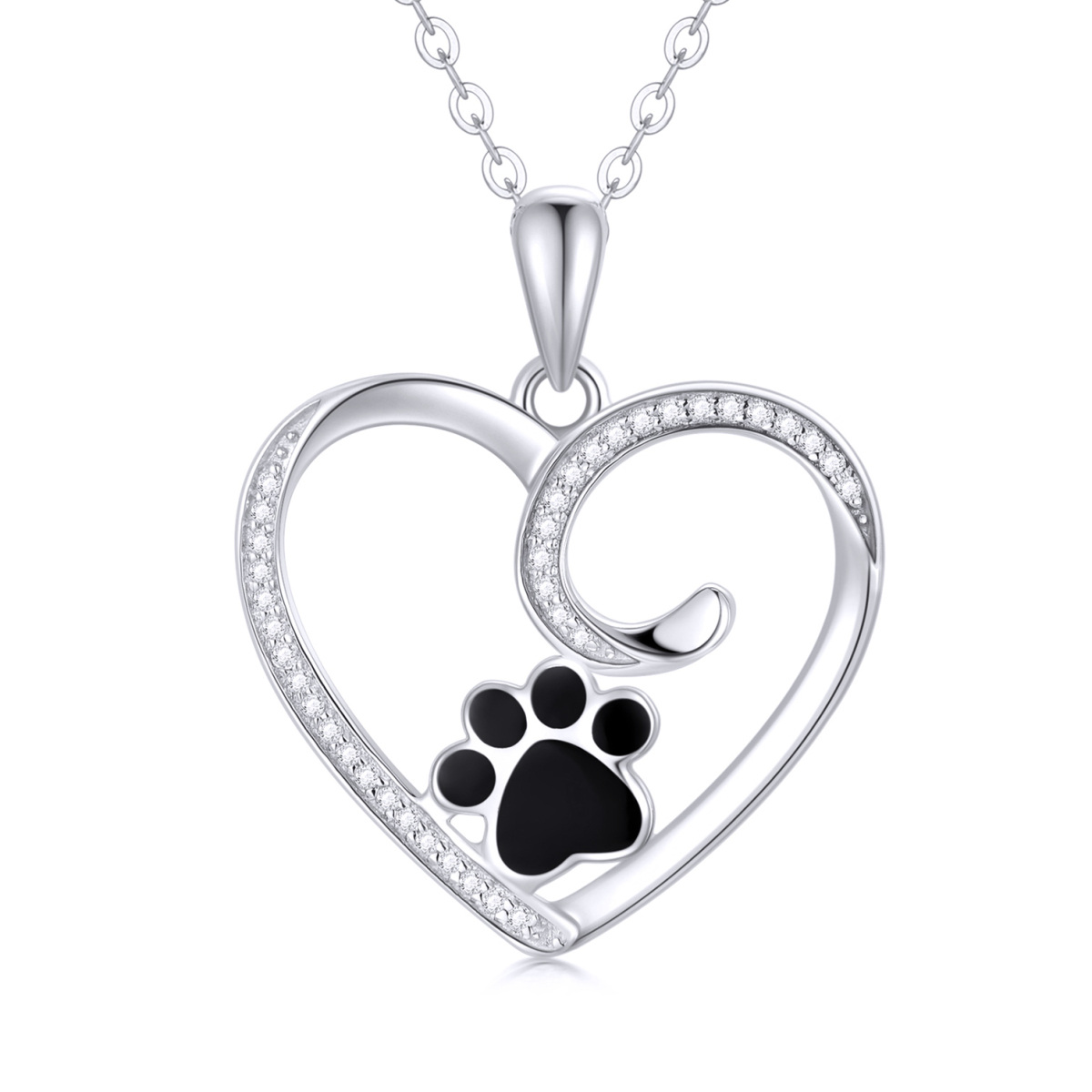 10K Gold Moissanite Heart Pendant Necklace-1