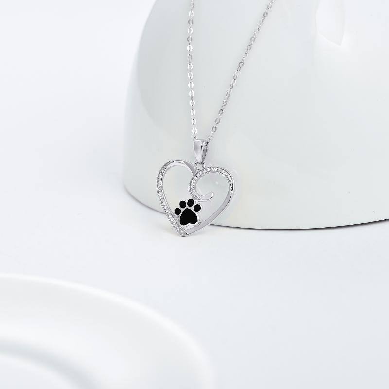 10K Gold Moissanite Heart Pendant Necklace-3