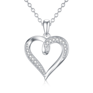 14K Gold Moissanite Heart Pendant Necklace-29