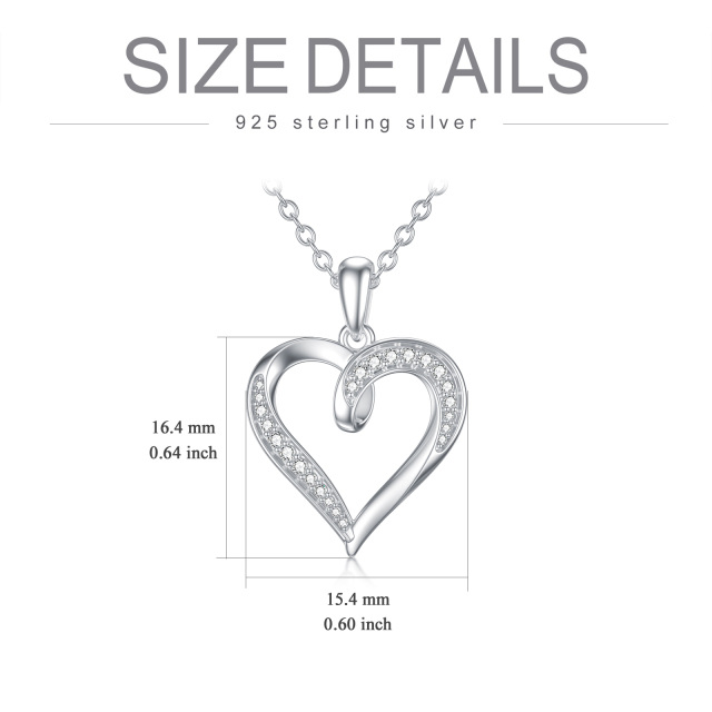 Collier pendentif coeur en or 14K Moissanite-5