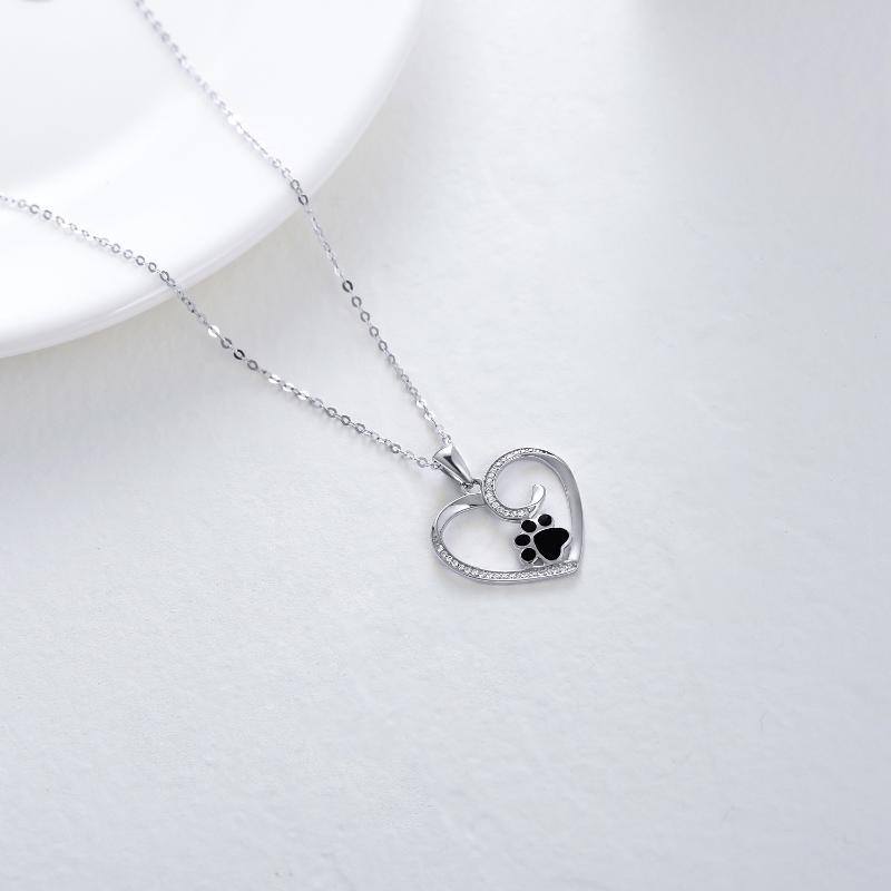 14K Gold Moissanite Heart Pendant Necklace-5