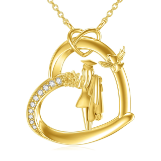 14K Gold Moissanite Hummingbird Flowers Parents Children College Graduation Jewelry for Women Class of 2025-3
