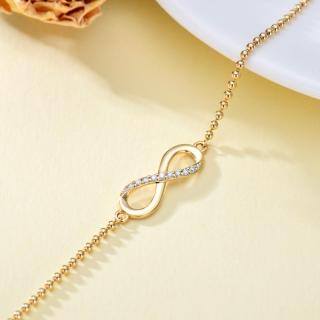 10K Gold Moissanite Infinite Symbol Charm Bracelet-58