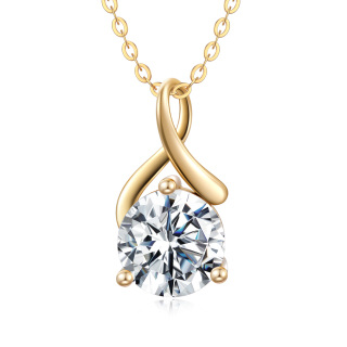 9K Gold Moissanite Infinite Symbol Pendant Necklace-51