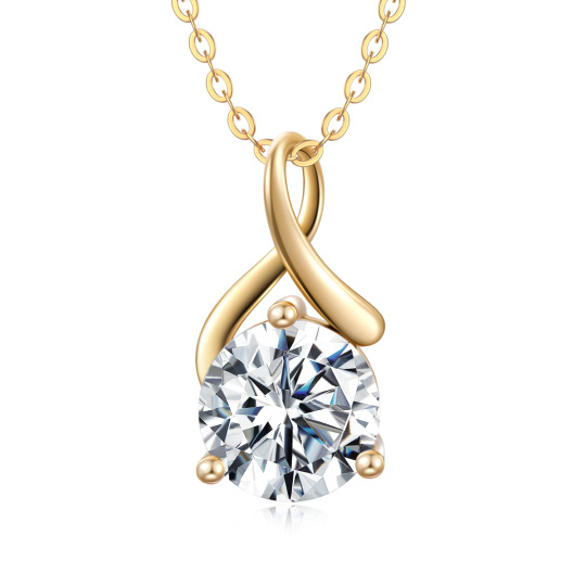 Collana con ciondolo a simbolo infinito in moissanite d'oro 9K