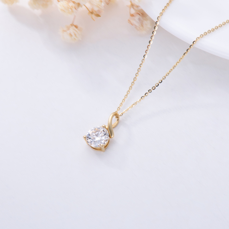 18K Gold Moissanite Infinite Symbol Pendant Necklace-4