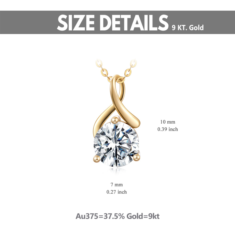 10K Gold Moissanite Infinite Symbol Pendant Necklace-5