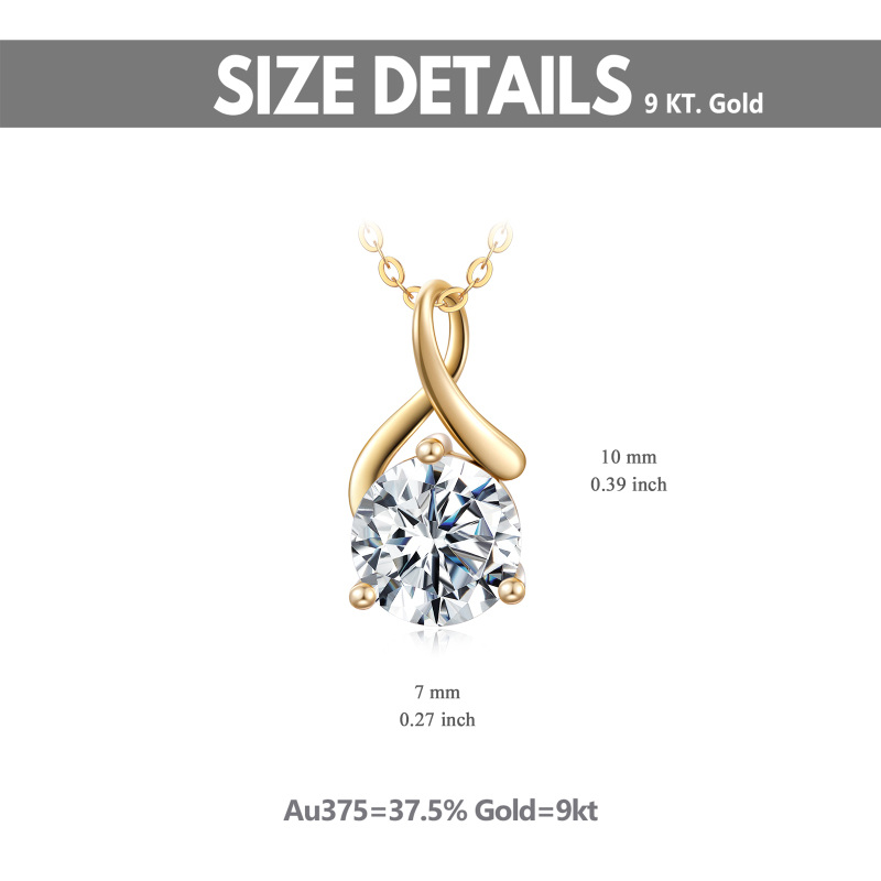 18K Gold Moissanite Infinite Symbol Pendant Necklace-5