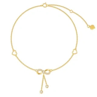 10K Gold Moissanite Infinite Symbol Single Layer Anklet-27