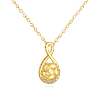 14K Gold Moissanite Infinity Symbol Pendant Necklace-1