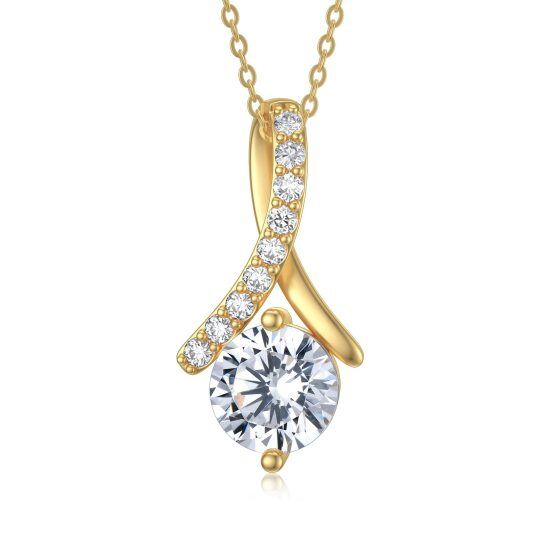 Collana con ciondolo simbolo infinito in moissanite in oro 14K