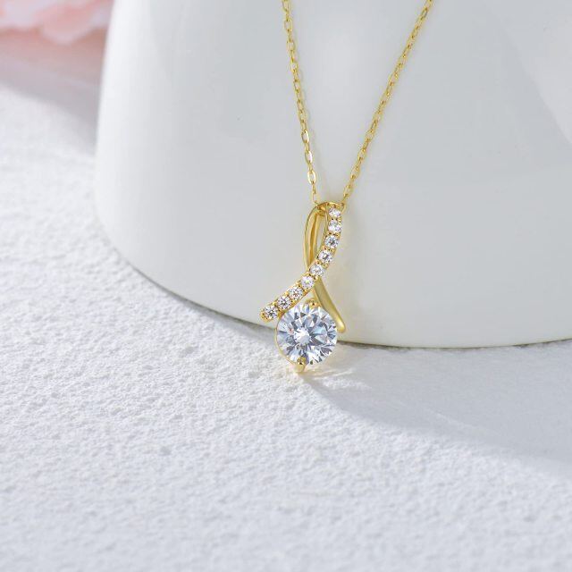 14K Gold Moissanite Infinity Symbol Pendant Necklace-3