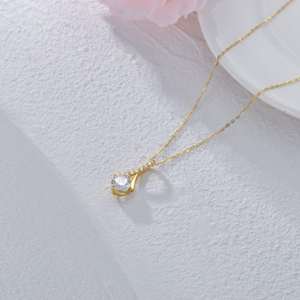 10K Gold Moissanite Infinity Symbol Pendant Necklace-4