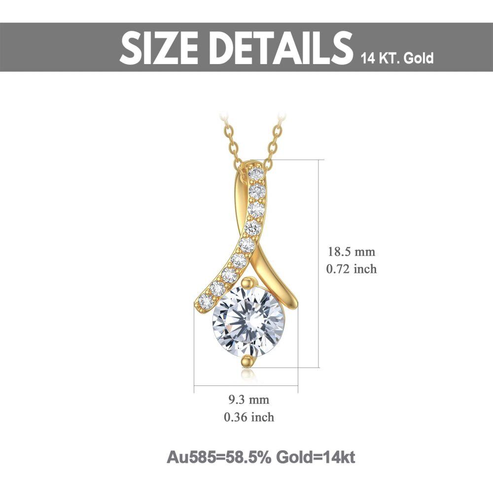 10K Gold Moissanite Infinity Symbol Pendant Necklace-5