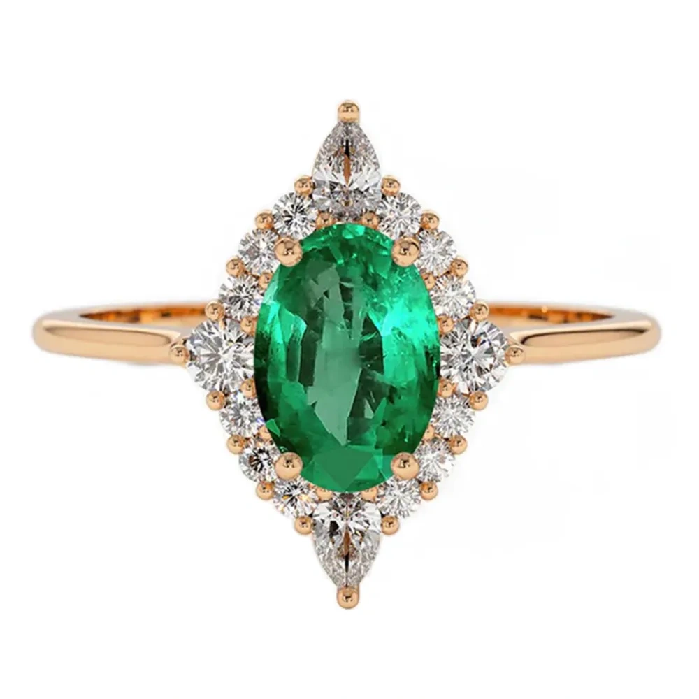 10K Gold Moissanite Oval Shaped Ring-1