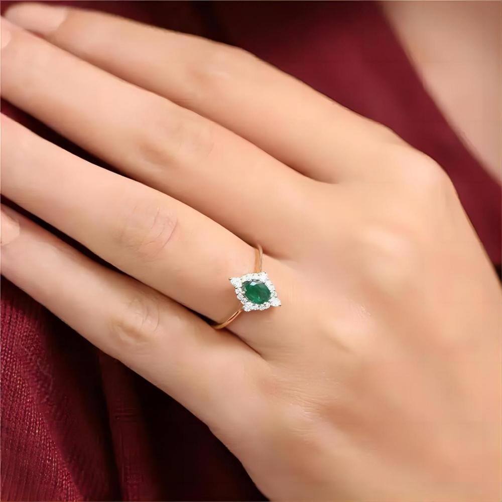 10K Gold Moissanite Oval Shaped Ring-2