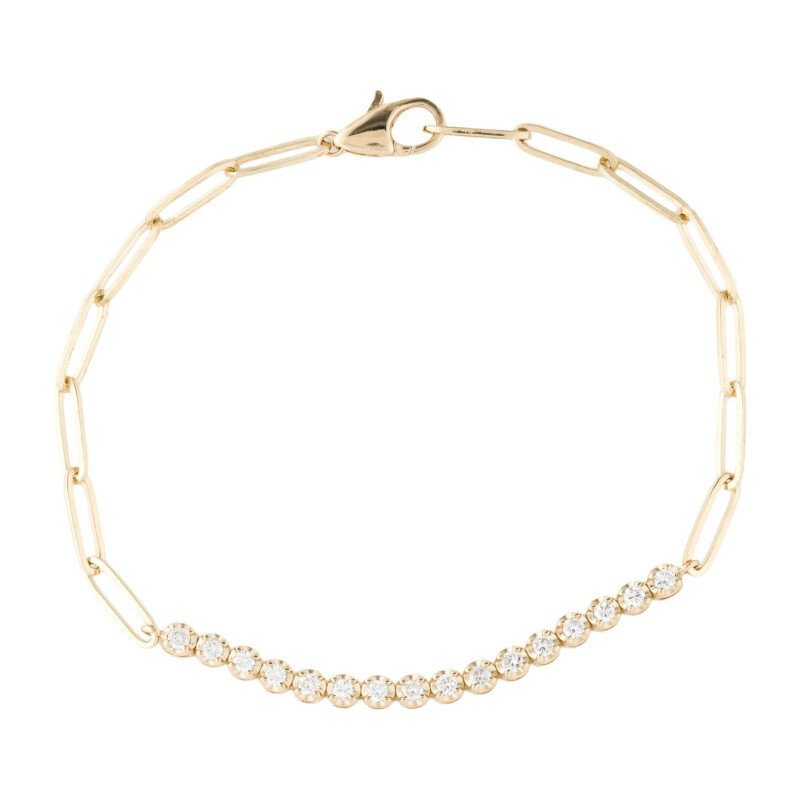 Bracelet-pince en moissanite doré 14K-1